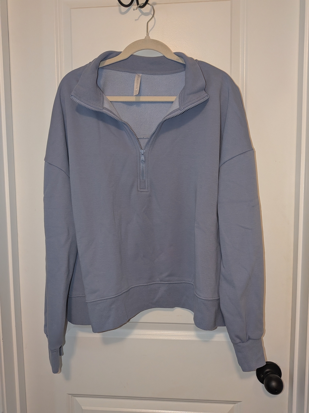 Fabletics Light Blue Half-Zip Pullover Sweatshirt